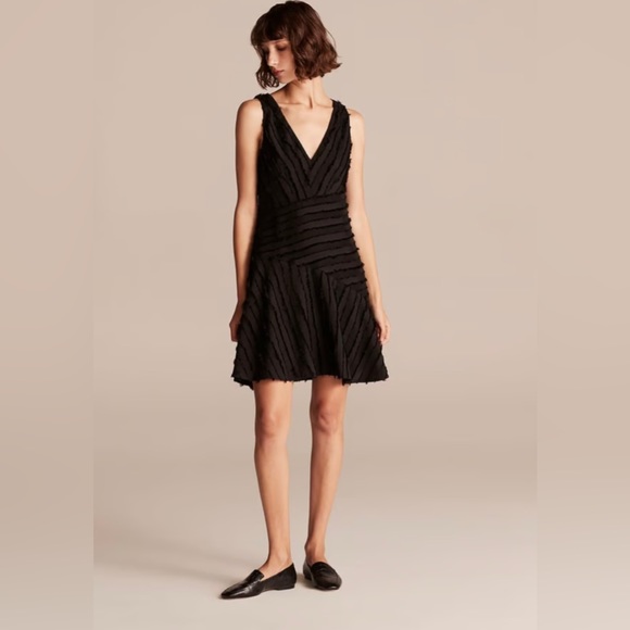 REBECCA TAYLOR Eyelash Stripe Short Dress